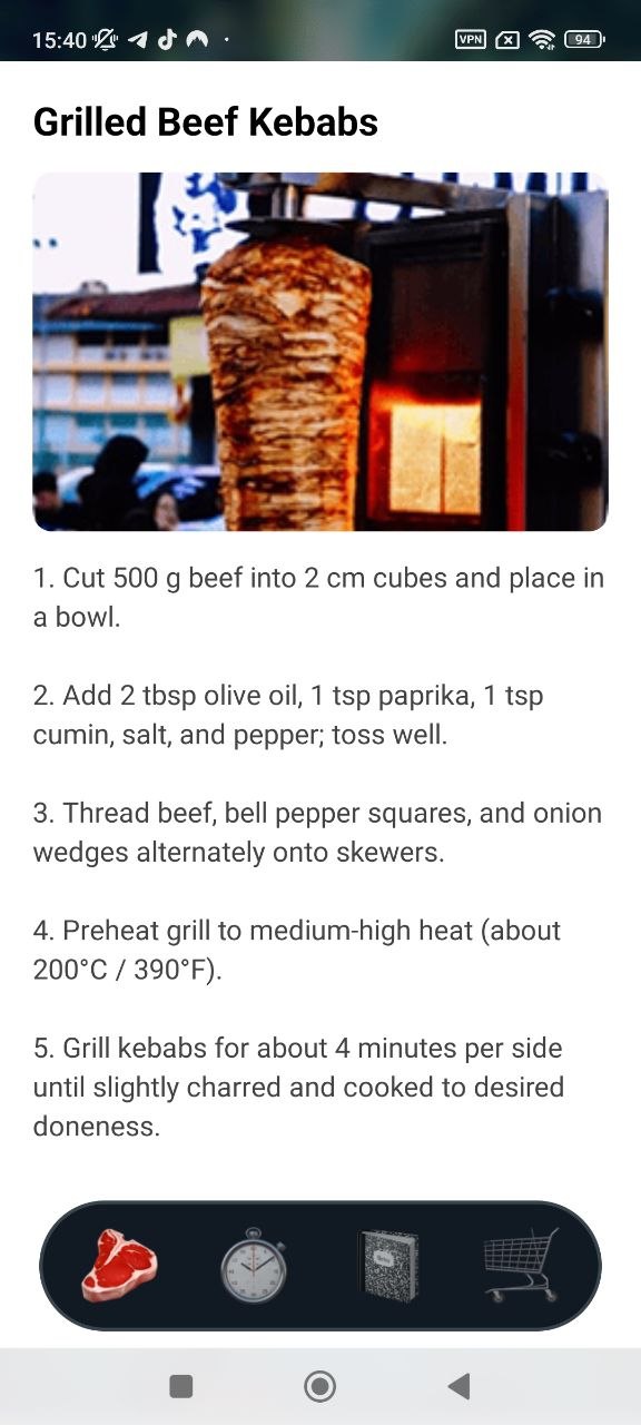 Ribeye recipe detail screen